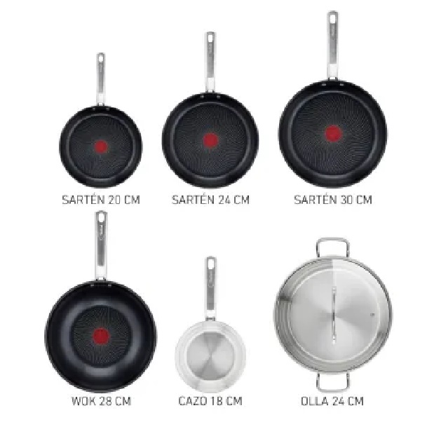 Batería De Cocina Tefal Intuition b8178202 Acero 8 Piezas