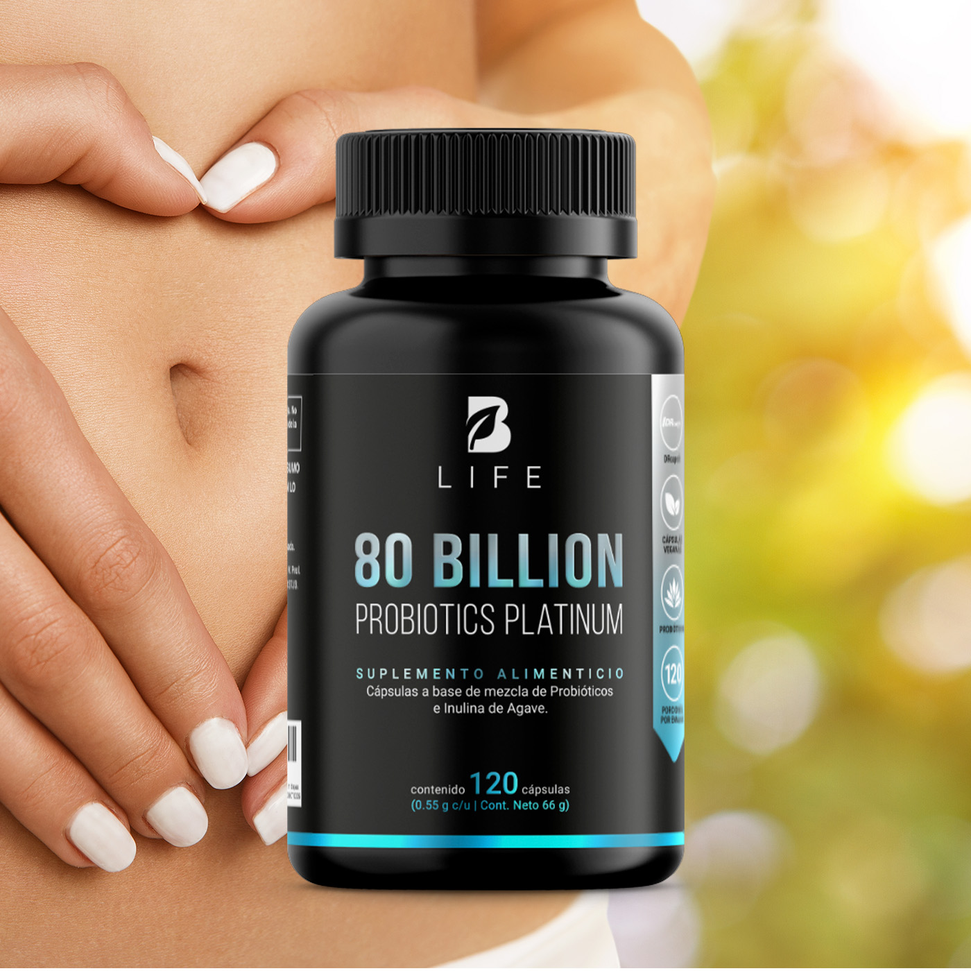 80 Billones De Probióticos 120 Cápsulas Con 11 Cepas B Life