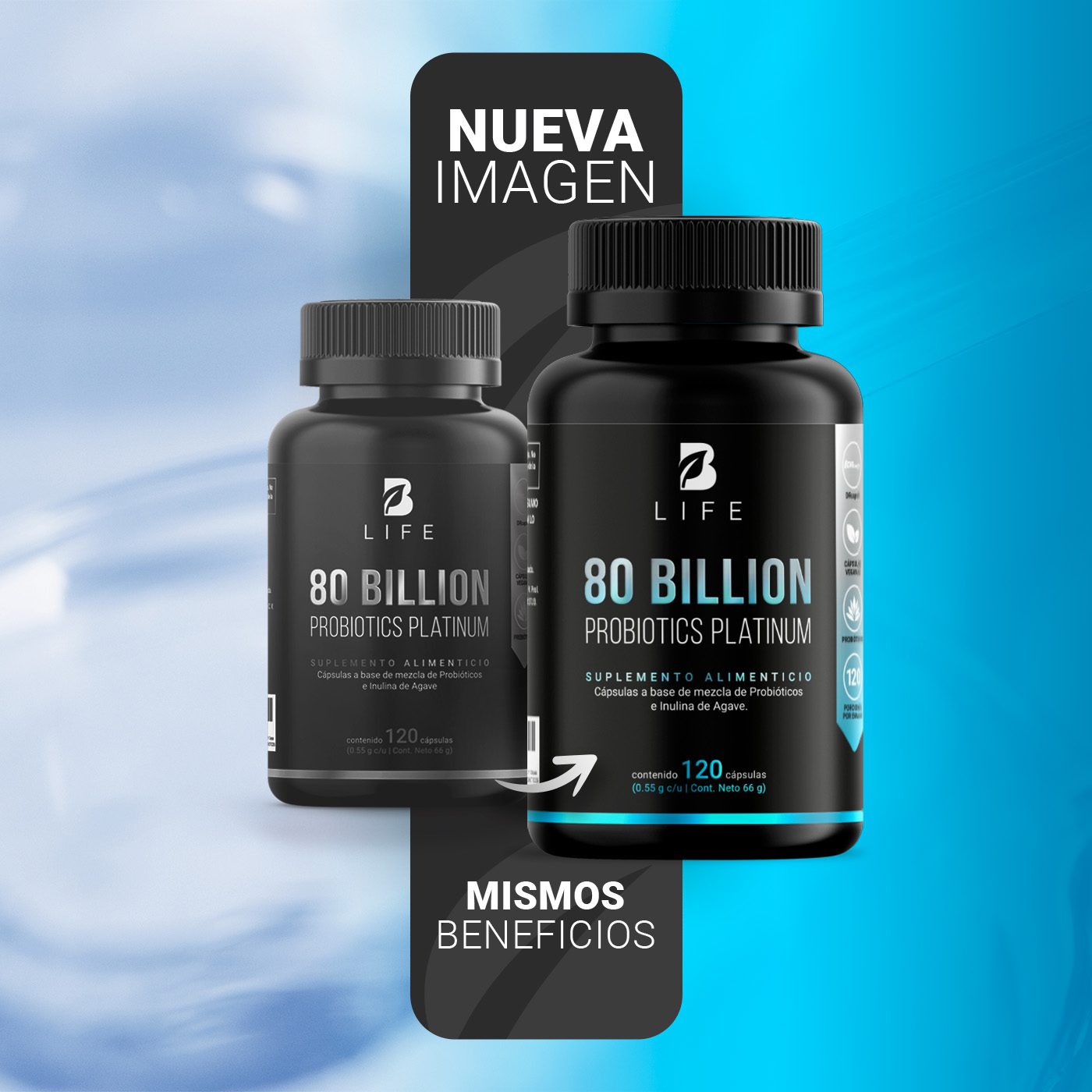 80 Billones De Probióticos 120 Cápsulas Con 11 Cepas B Life