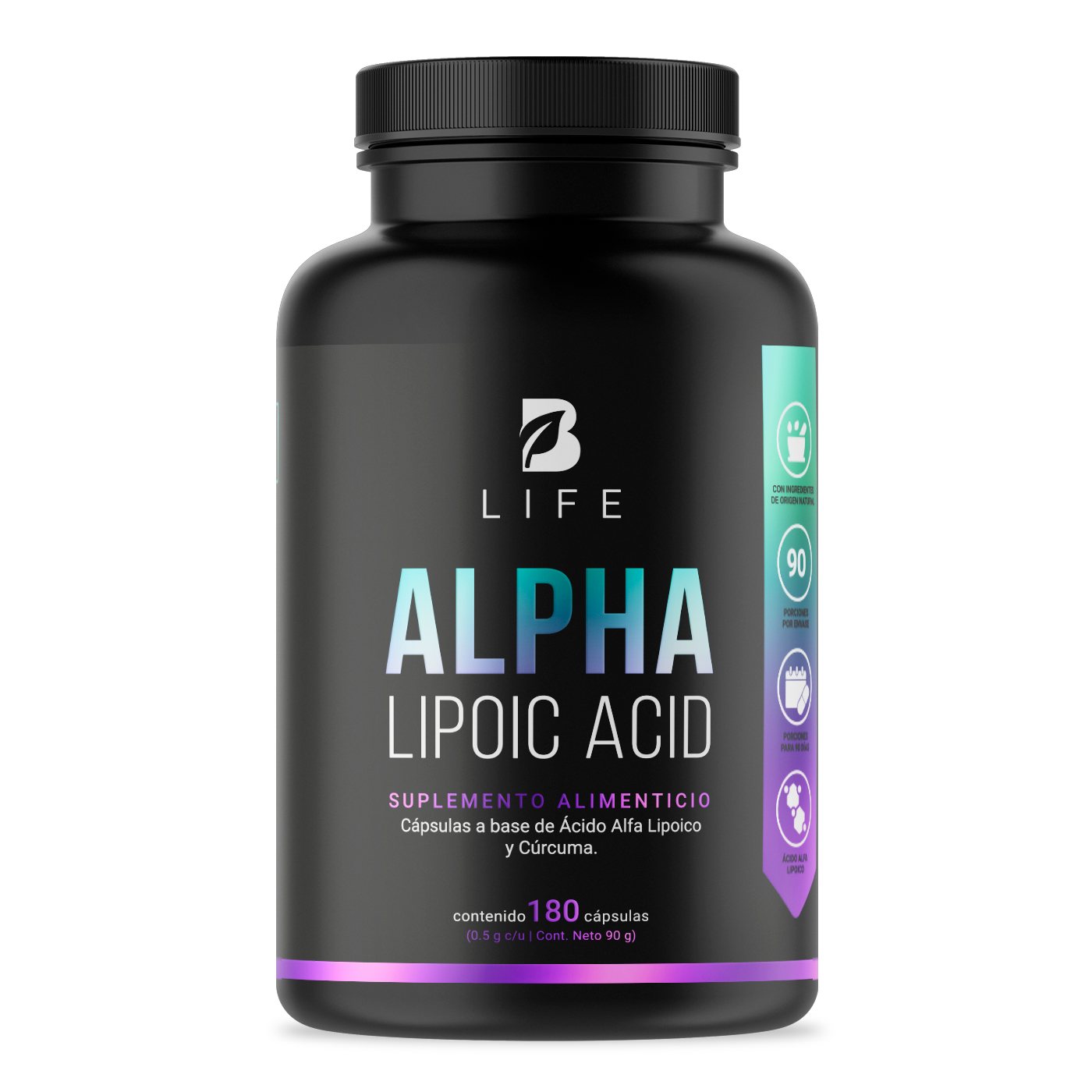 Ácido Alfa Lipoico De 180 Cápsulas. Alpha Lipoic Acid B Life.
