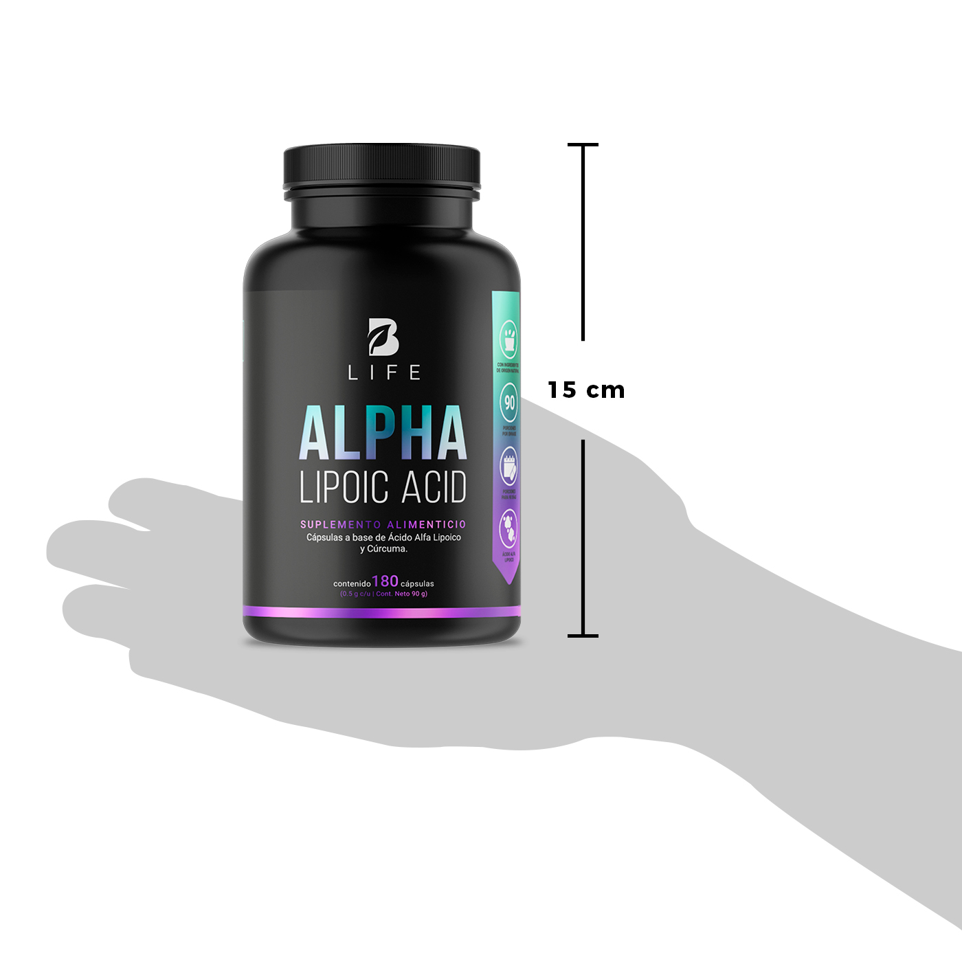 Ácido Alfa Lipoico De 180 Cápsulas. Alpha Lipoic Acid B Life.