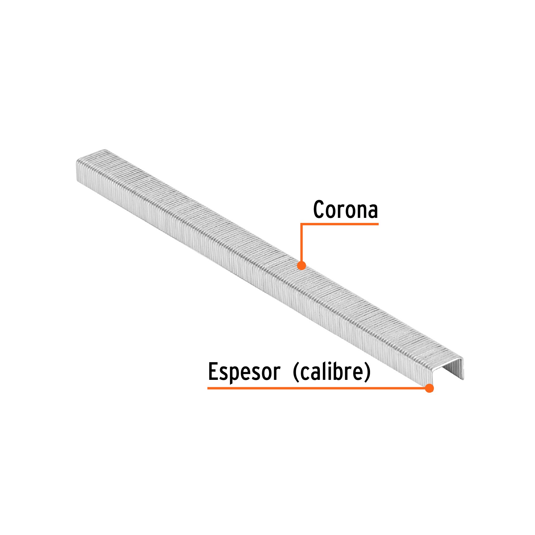 CAJA CON 5000 GRAPAS CORONA 3/8" CALIBRE 22, 6MM P/ENNE-70 TRUPER 18282