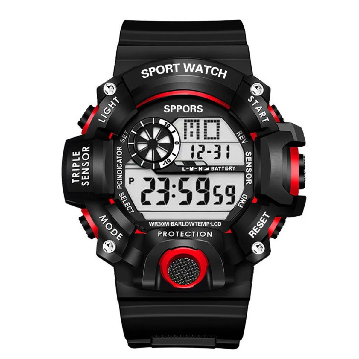 Reloj Digital LED rojo deporte electr nico multifunci n t ctico