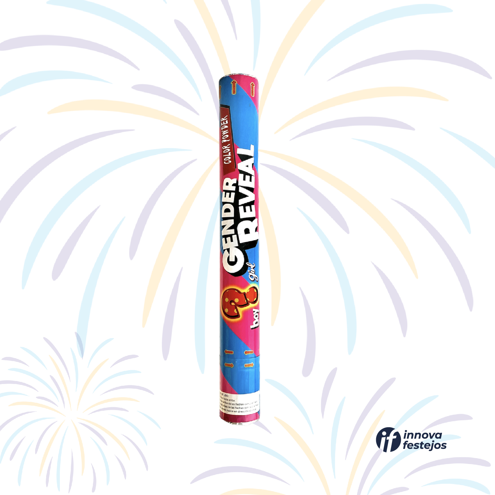 Popper Gender Reveal 10 pzas. 30 CM PAPEL CHINA - Innova