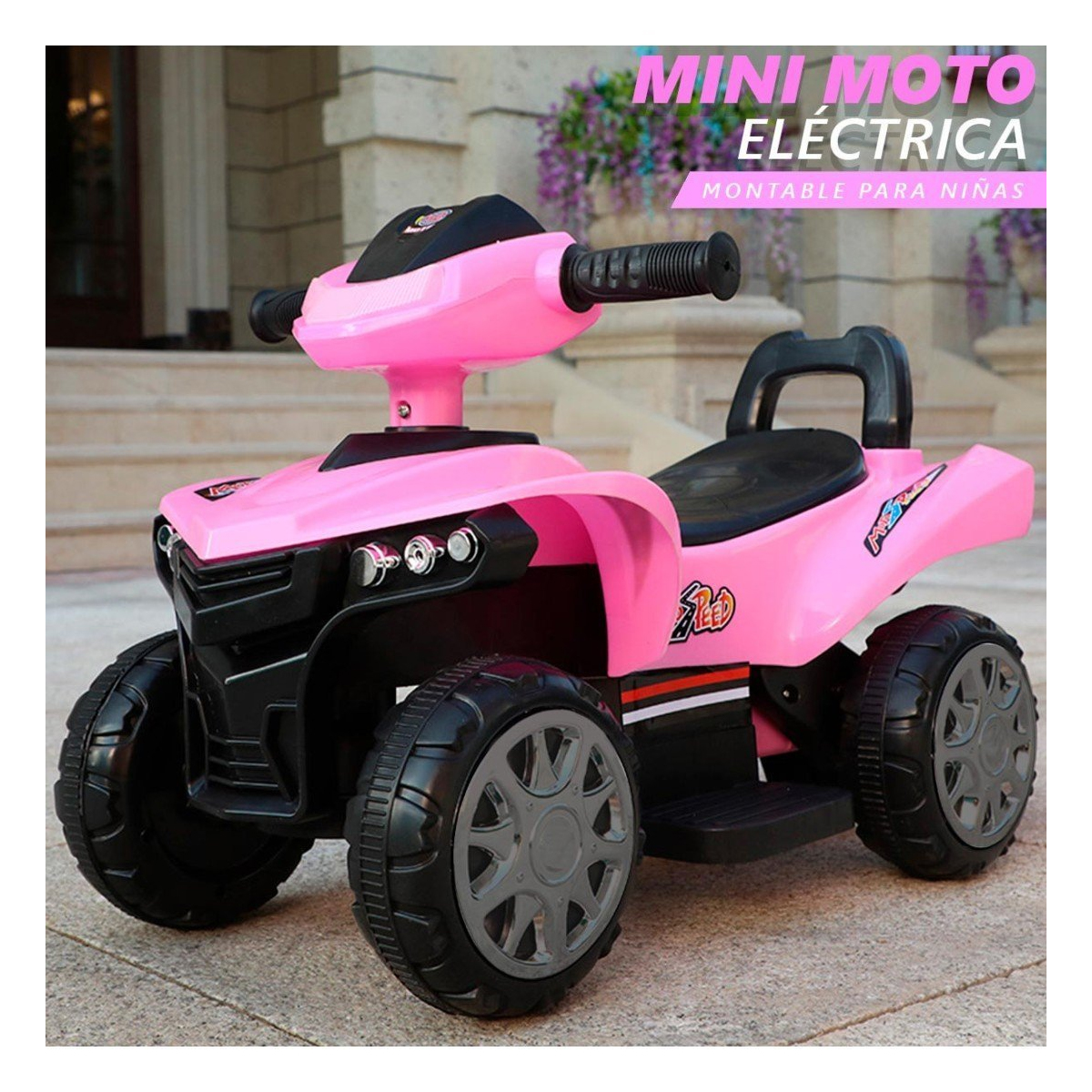 Montable 41398 Mini-Moto Rosa Eléctrica de 4 ruedas para Niño