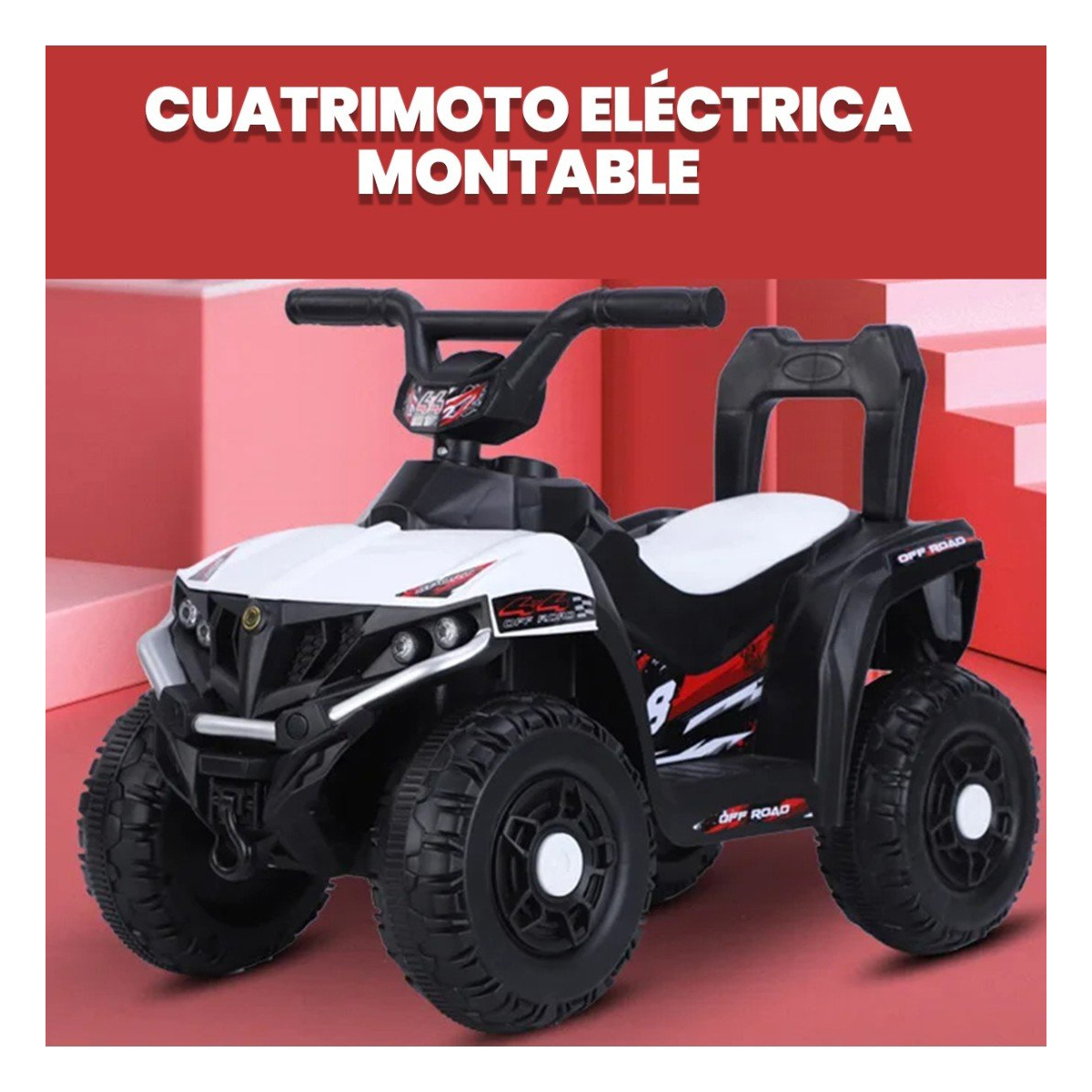 Cuatrimoto Blanca Eléctrica De Juguete Para Niño  43748