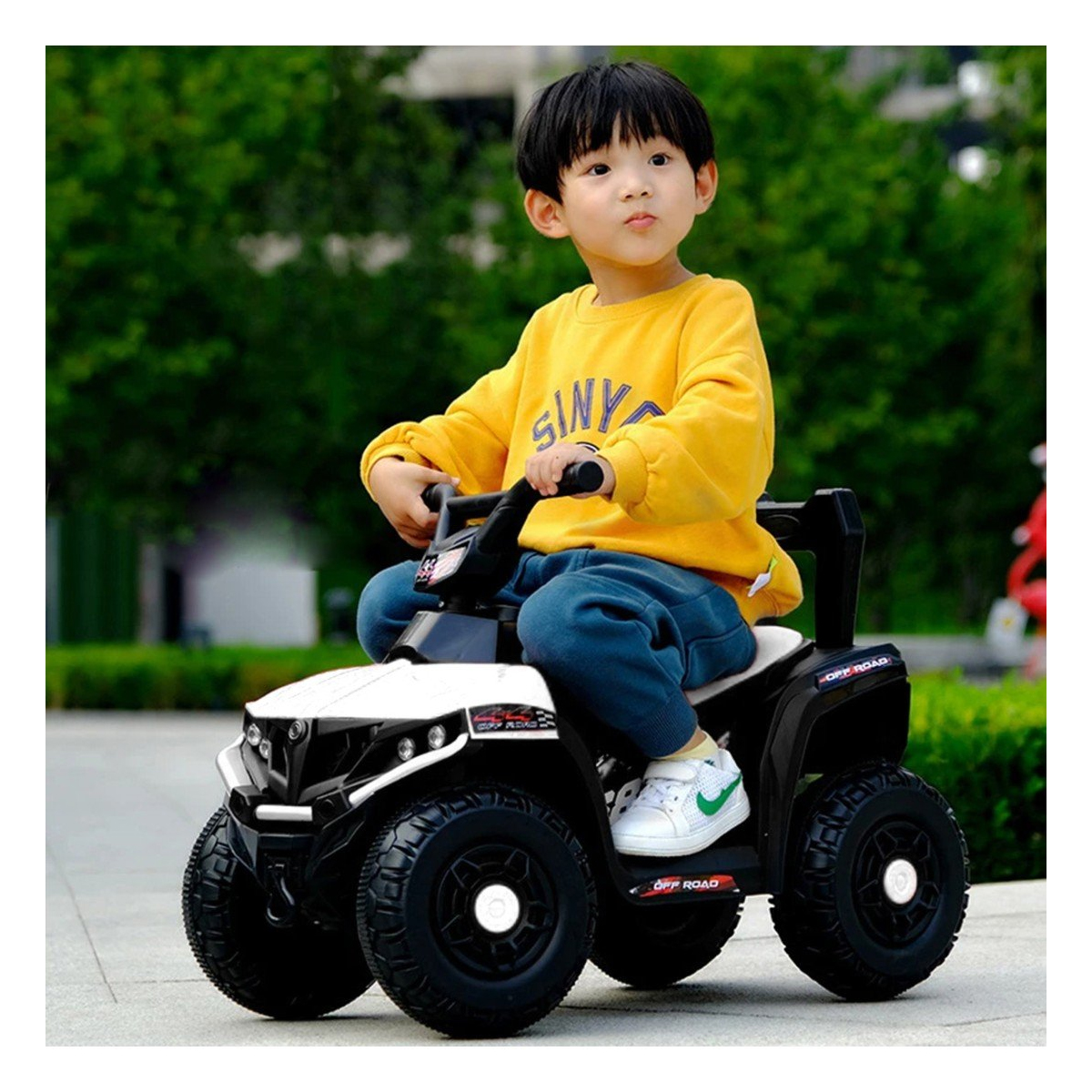 Cuatrimoto Blanca Eléctrica De Juguete Para Niño  43748