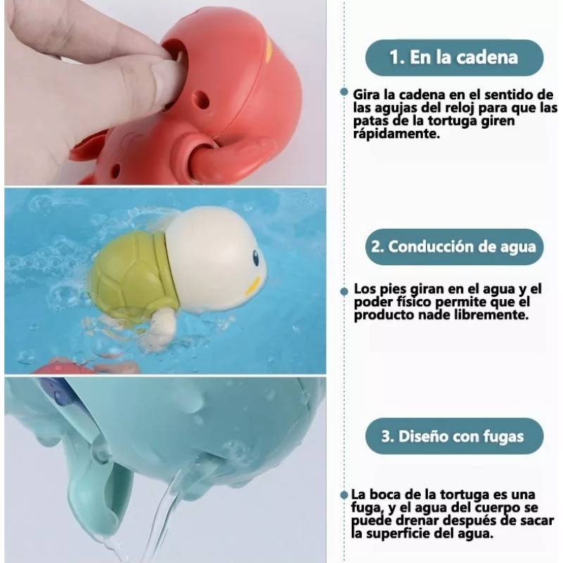 Juguete De Natación Para Bebés Little Turtle 3pcs La Piscina.
