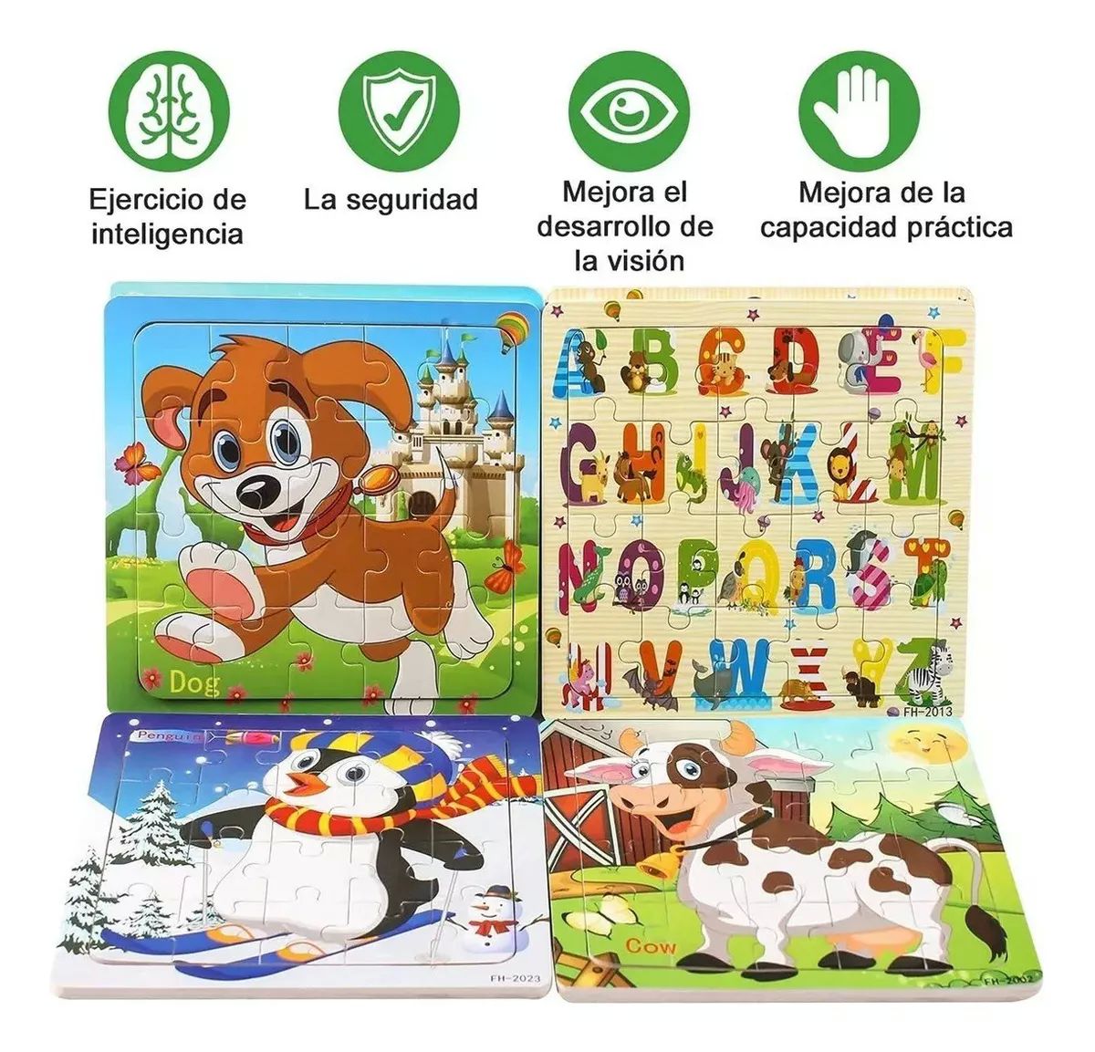 Rompecabezas Educativo De Madera Para Niños * 12 Piezas