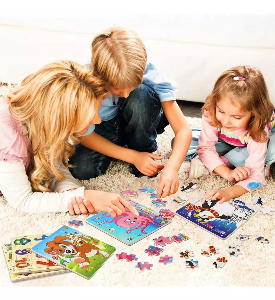 Rompecabezas Educativo De Madera Para Niños * 12 Piezas