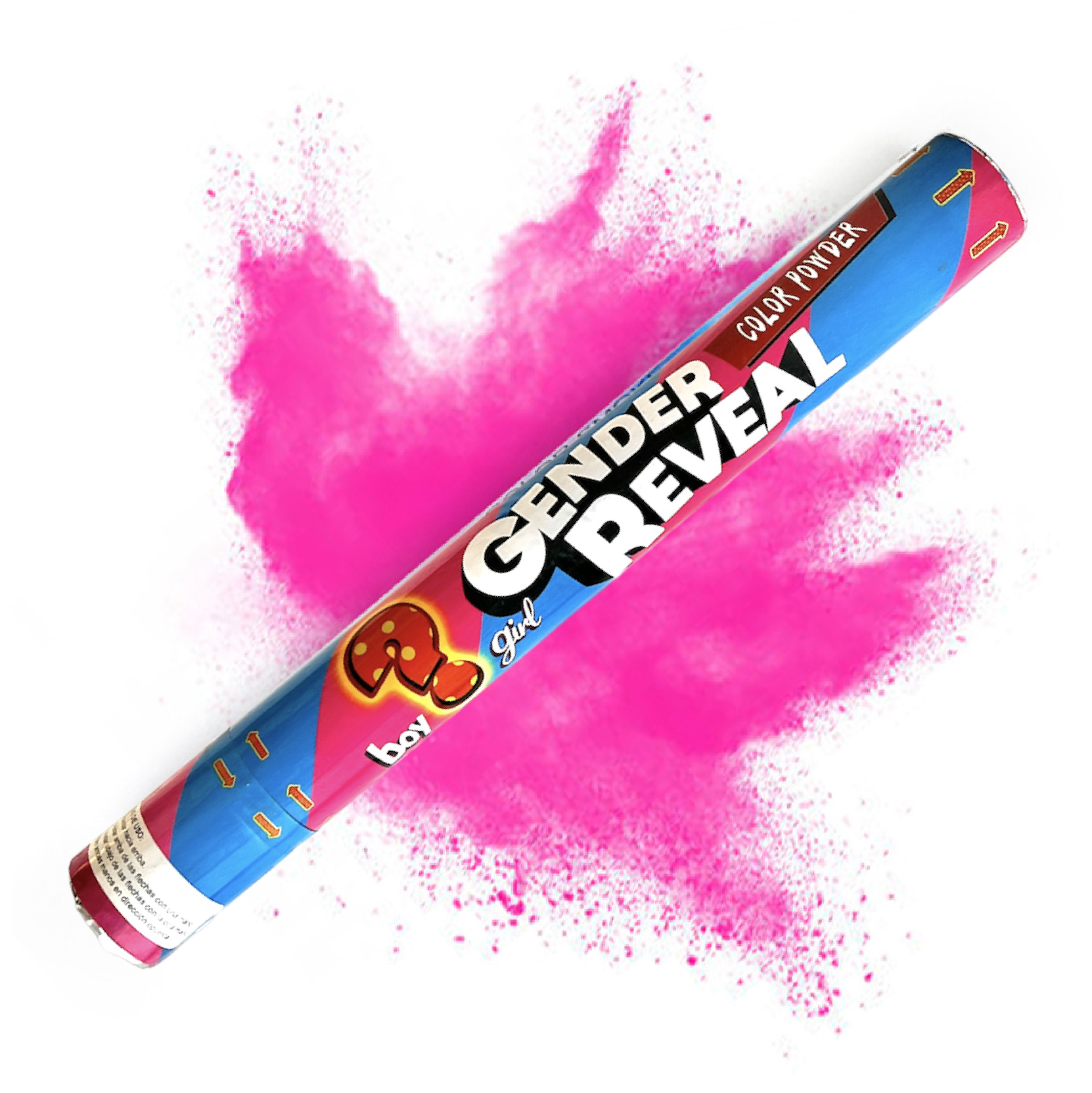 Paquete Gender Reveal 5 Poppers De Papel China-polvo Y Extintor - Innova