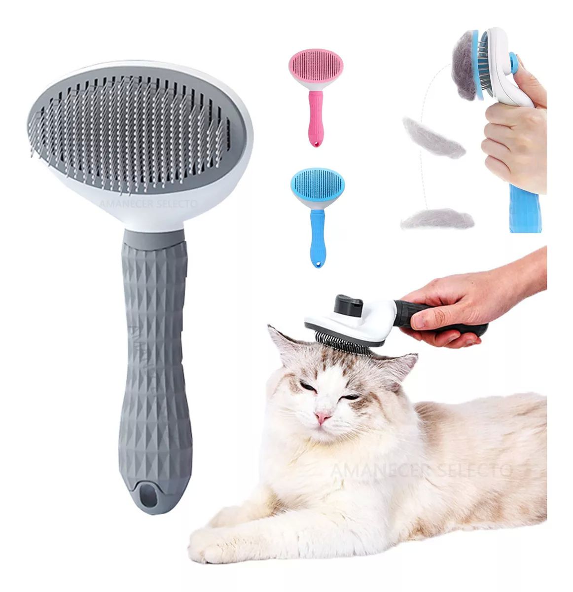 Cepillo Para Mascotas Gato Y Perro Peine Para Quitar El Pelo