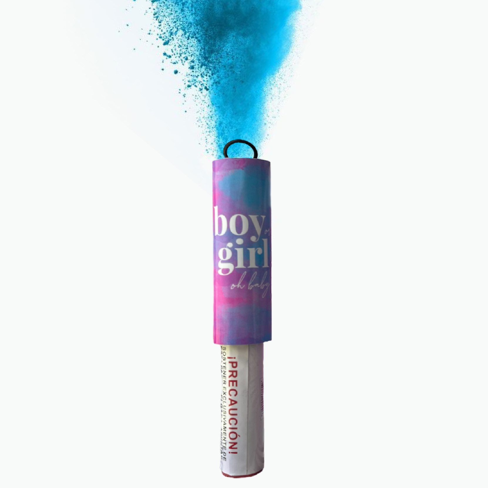 Paquete de Gender Reveal 10 Poppers de papel china, polvo 5 Bengalas de humo de argolla y 2 Extintores Azul/rosa 750 g. - Innova