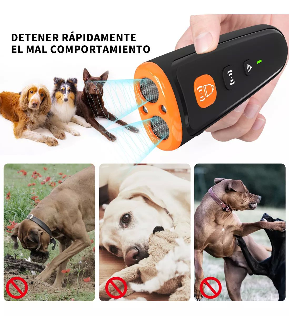 Ahuyentador Repelente Y Entrenador De Perros Ultrasónico