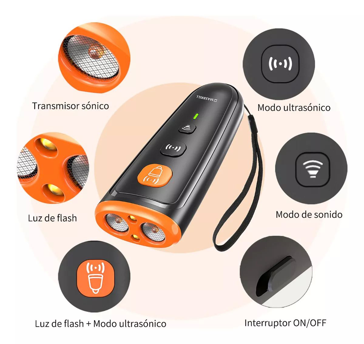 Ahuyentador Repelente Y Entrenador De Perros Ultrasónico