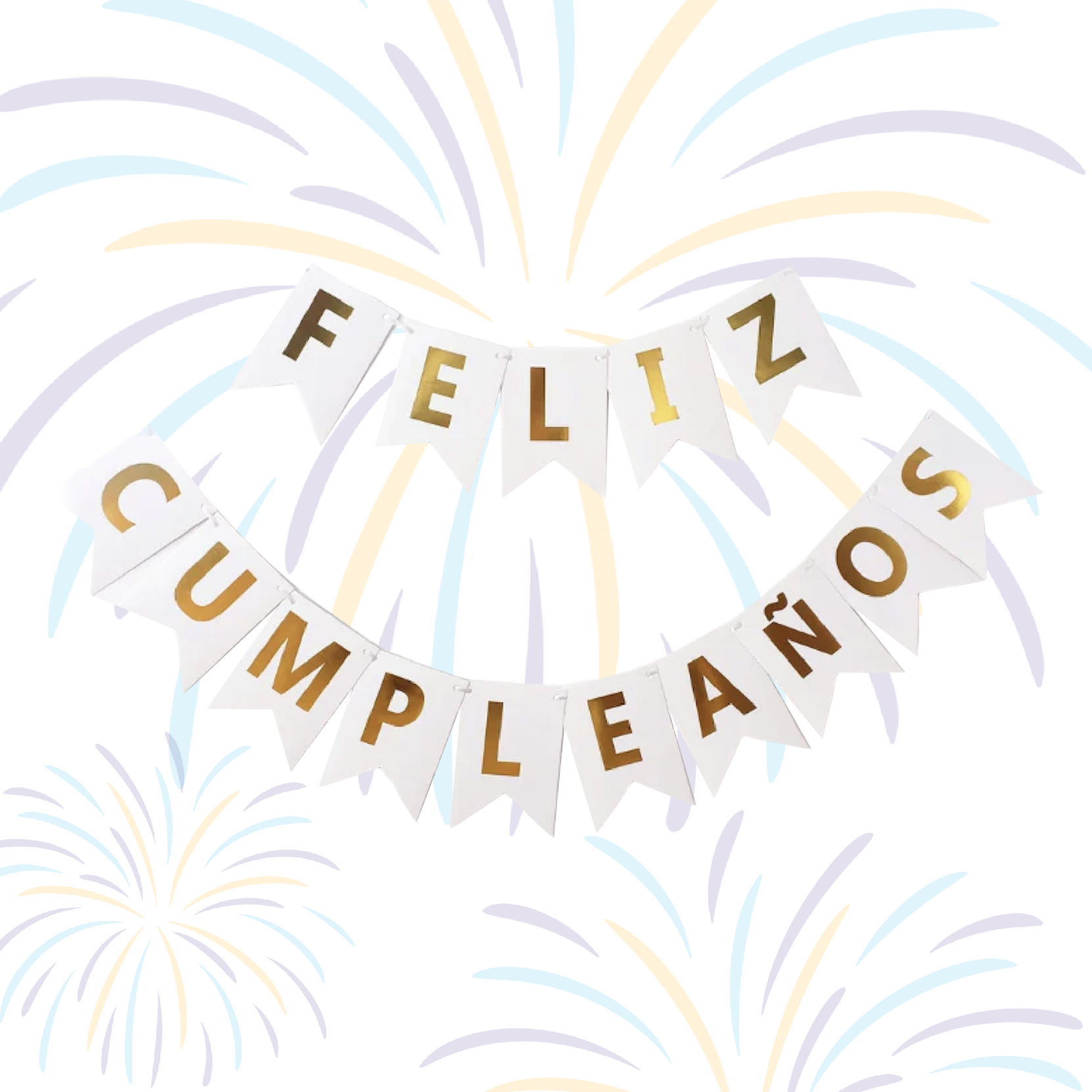 Decoración Letrero Feliz Cumpleaños Blanco/rosa  - Innova