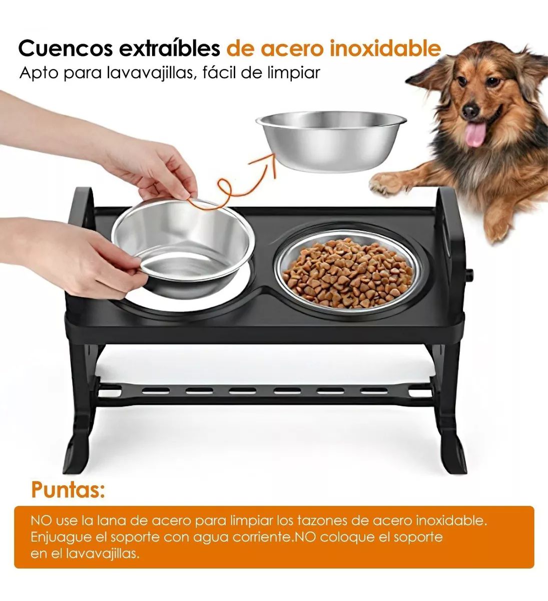 Comedero Elevado Bebedero De Agua Para Perros Gatos Mascota