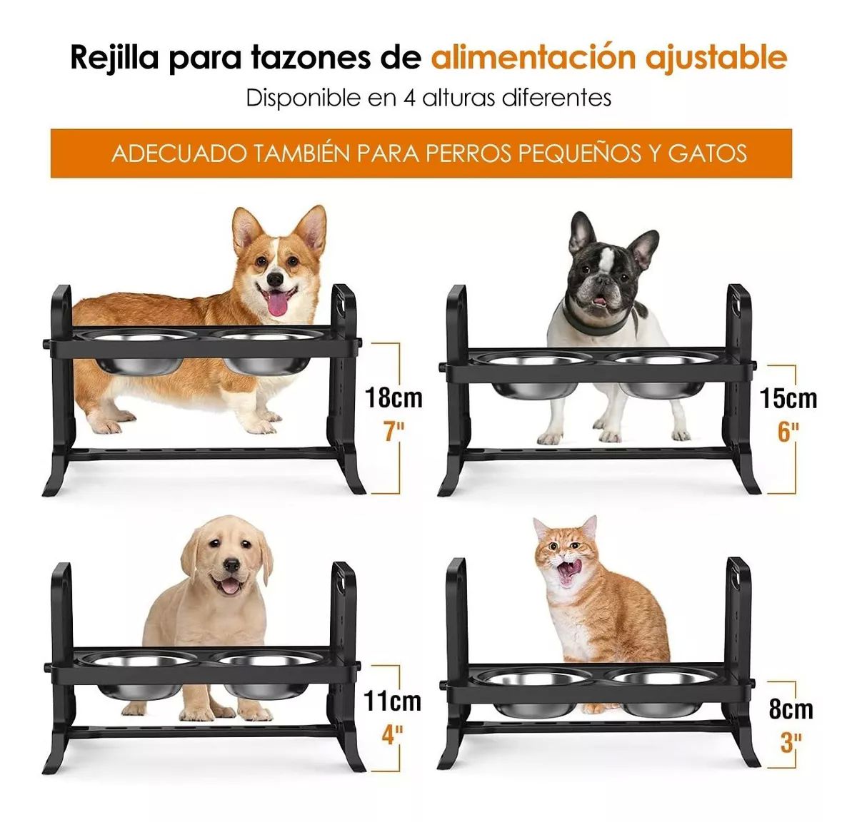 Comedero Elevado Bebedero De Agua Para Perros Gatos Mascota
