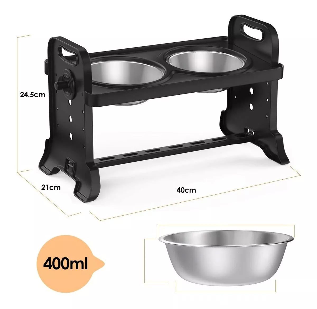 Comedero Elevado Bebedero De Agua Para Perros Gatos Mascota