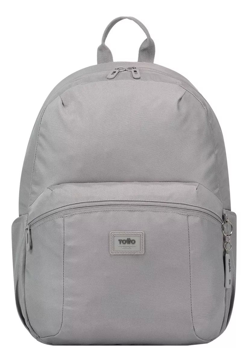 Mochila Escolar Para Hombre Porta Laptop 14 Trik M Totto Color Gris Diseño de la tela Liso