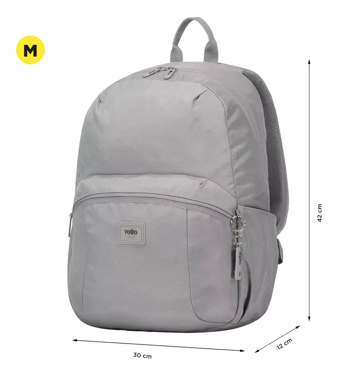 Mochila Escolar Para Hombre Porta Laptop 14 Trik M Totto Color Gris Diseño de la tela Liso