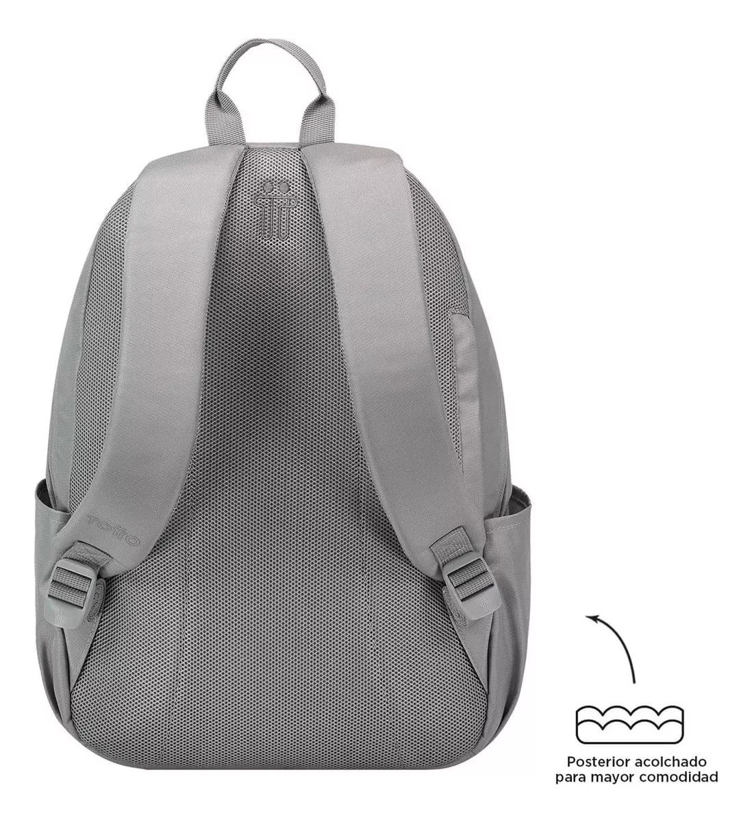 Mochila Escolar Para Hombre Porta Laptop 14 Trik M Totto Color Gris Diseño de la tela Liso