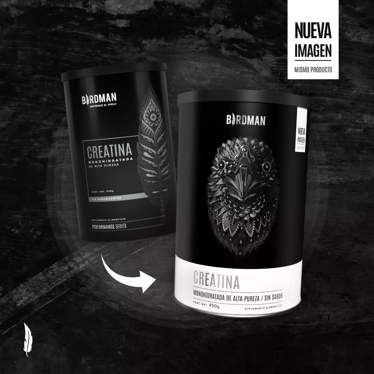 Birdman Creatina Monohidratada De Alta Pureza En Polvo 450g Sabor Natural