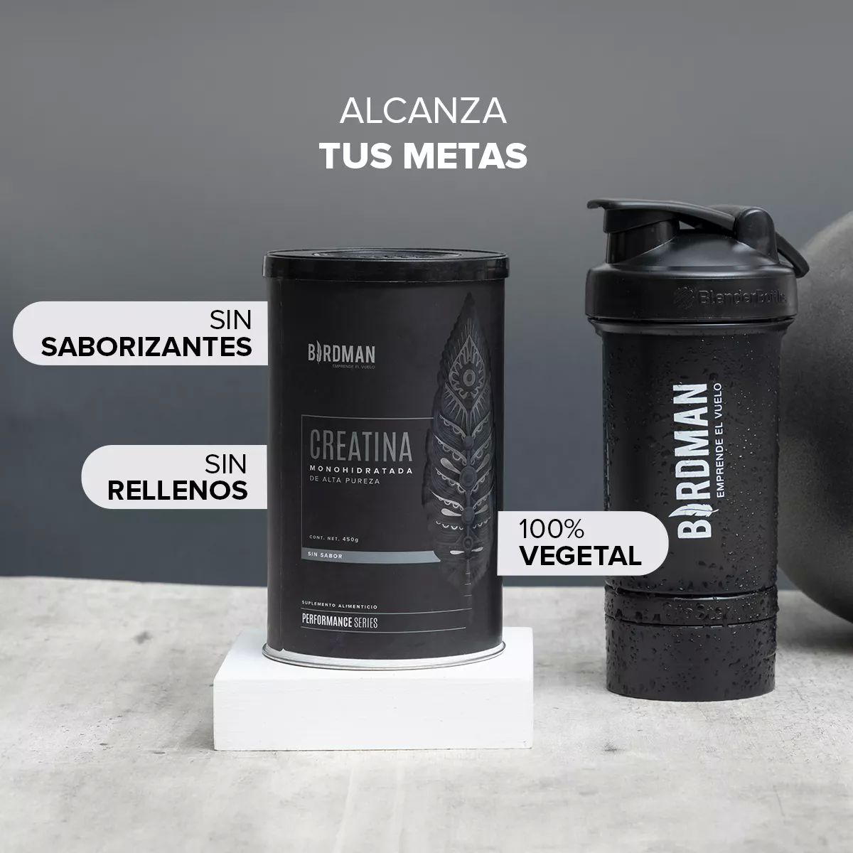 Birdman Creatina Monohidratada De Alta Pureza En Polvo 450g Sabor Natural