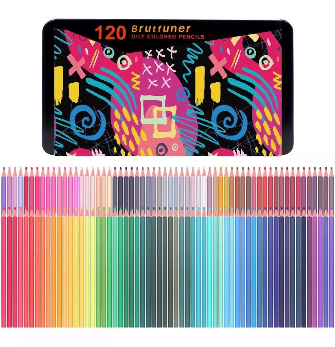 Lápices Para Colorear 120 Brutfuner Barriles Cuadrados