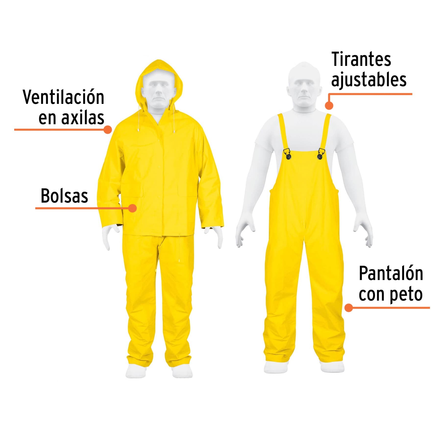 CONJUNTO IMPERMEABLE DOBLE CAPA, TALLA CH, TRUPER 14417