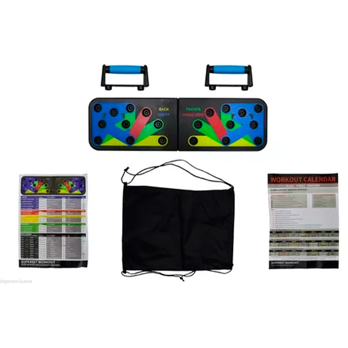 Tablero para hacer lagartijas diferentes posiciones.