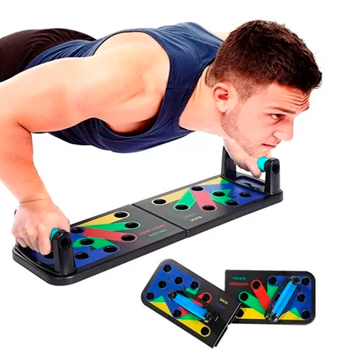 Tablero para hacer lagartijas diferentes posiciones.