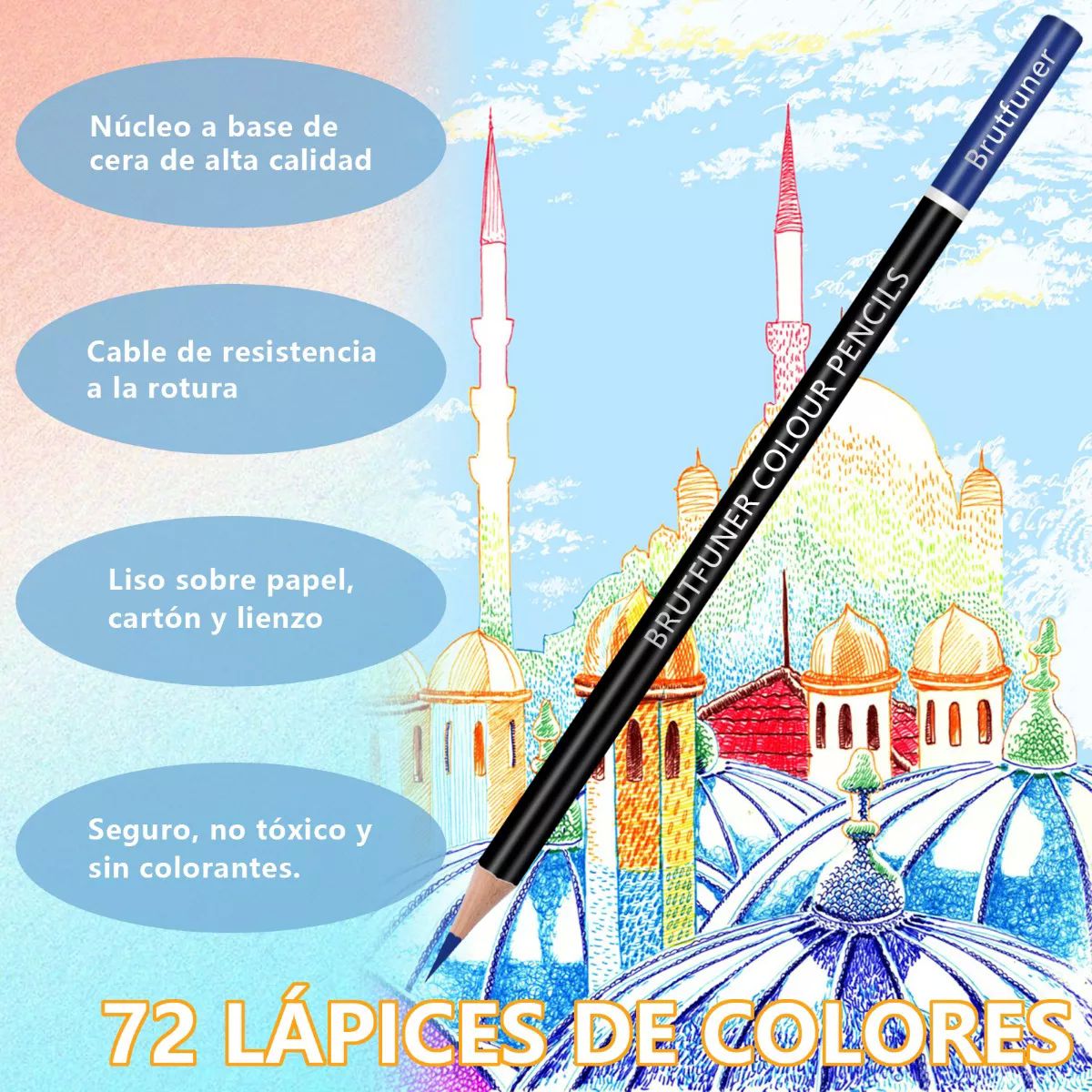 Set 72 Lápices De Dibujo De Colores Profesional Escolar