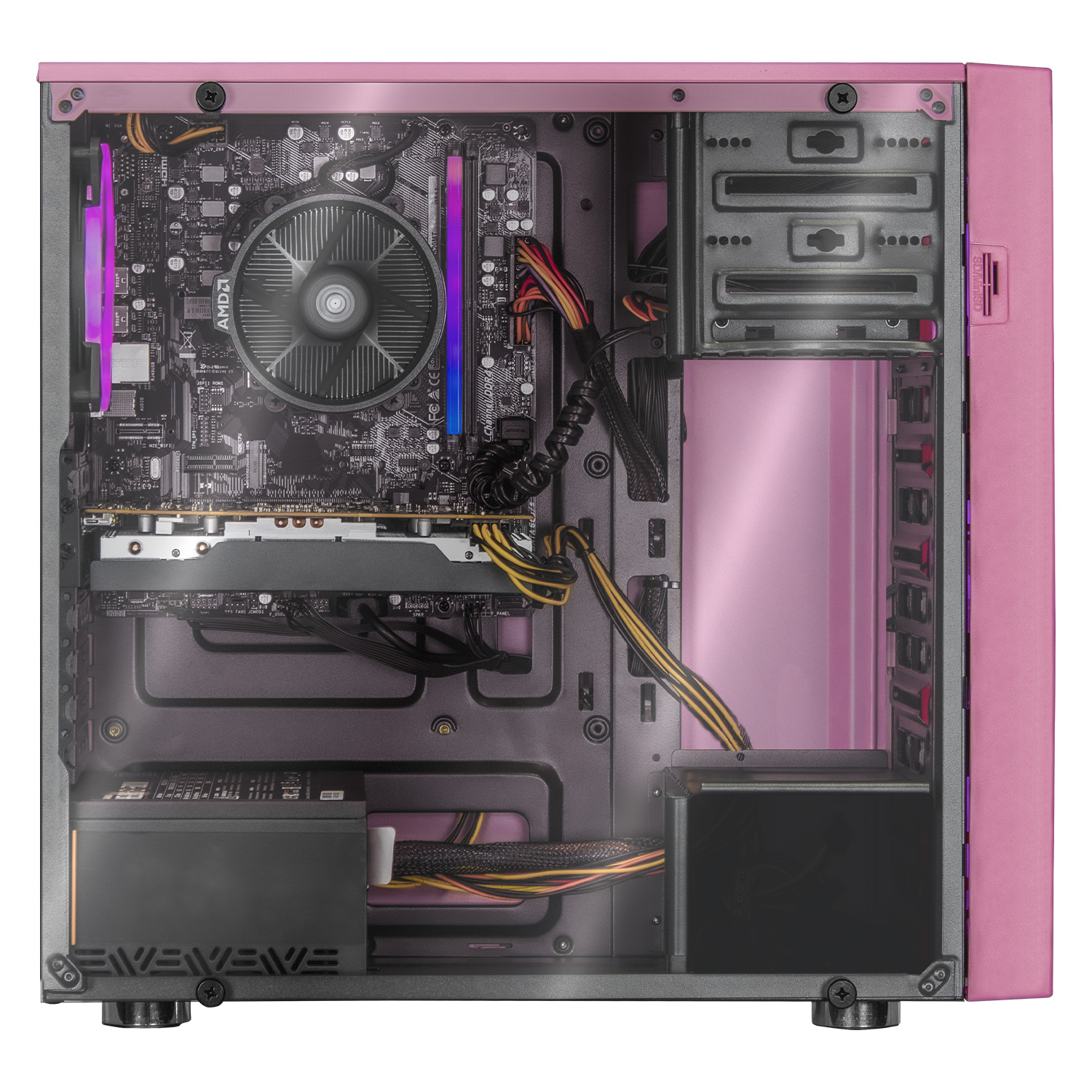Xtreme PC Gaming AMD Radeon RX 6600 Ryzen 5 5500 16GB SSD 500GB Monitor 23.8 144Hz WIFI Pink 
