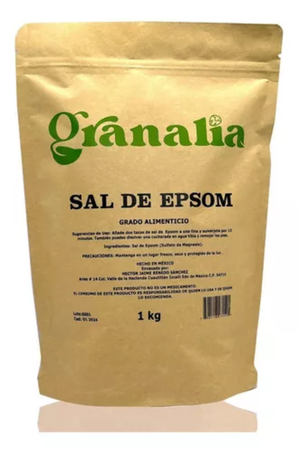 Sal de baño na Granalia Sal de Epsom (Sulfato de Magnesio) 1 kg Granalia de 1kg