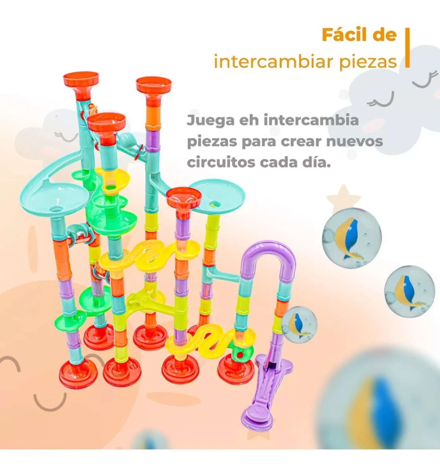 Circuito De Canicas Bloques De Construcción Pista De Canicas Cantidad De Piezas 113