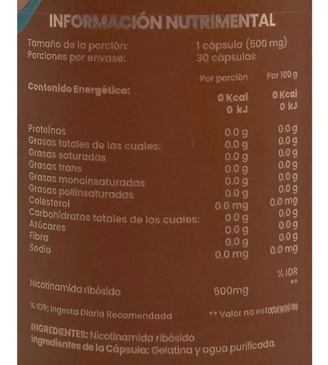 Nad Nicotinamida Ribosido 30 Cápsulas Tibet