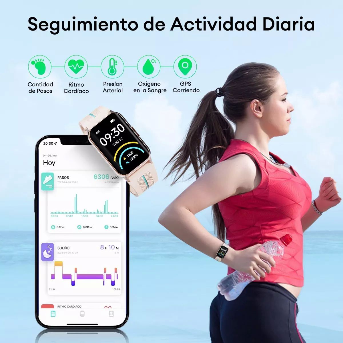 Freshfun H76 Reloj Inteligente 1.57 Smartwatch Deportivo