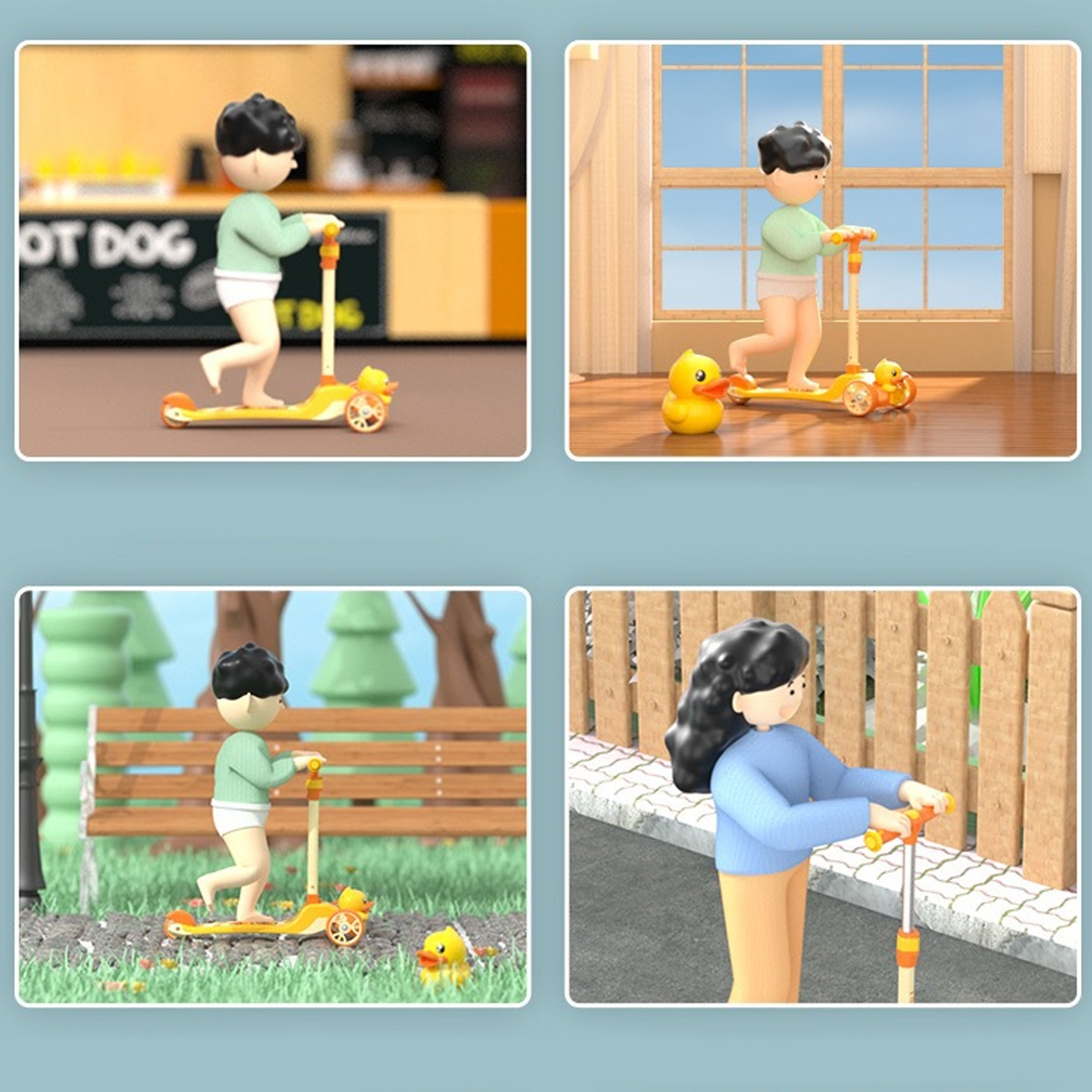 Scooter de Pie Sencillo Patito Para Niños B.duck