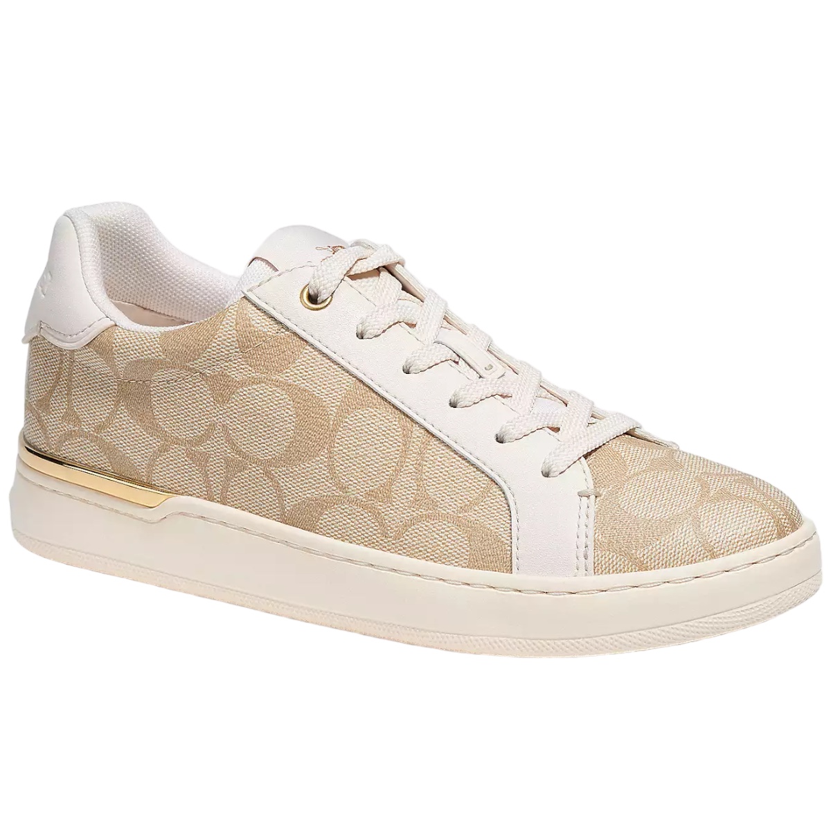 Tenis Coach Light Khaki Monograma Para Mujer Casual Color Azul