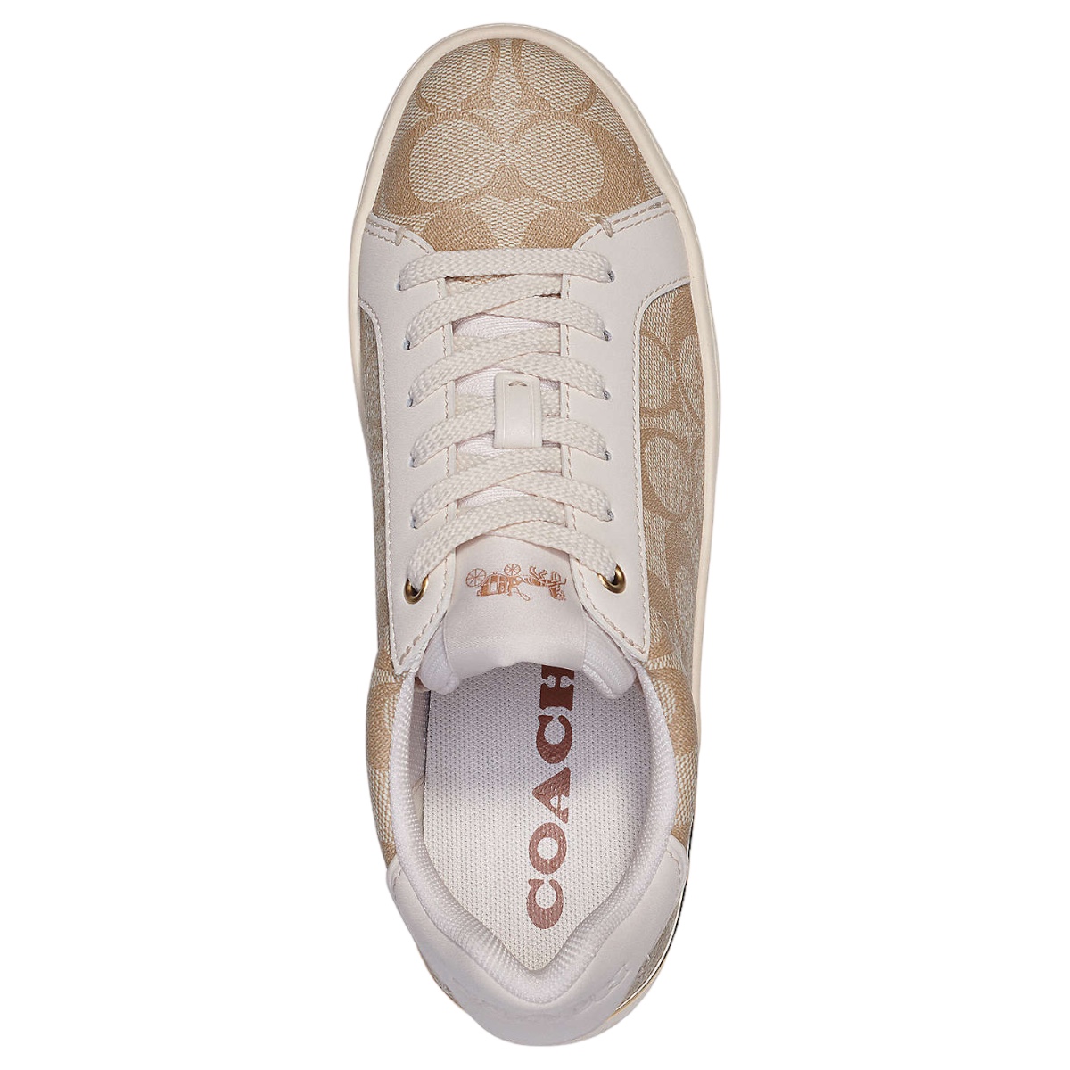 Tenis Coach Light Khaki Monograma Para Mujer Casual Color Azul