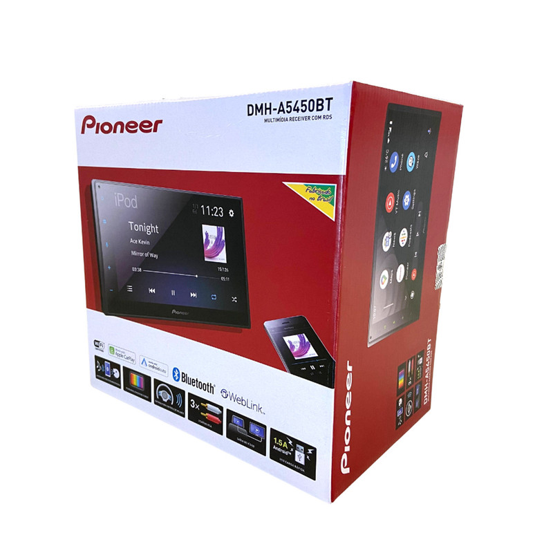 Autoestereo de pantalla 6.8" PIONEER DMH A5450BT CarPlay y AndroidAuto