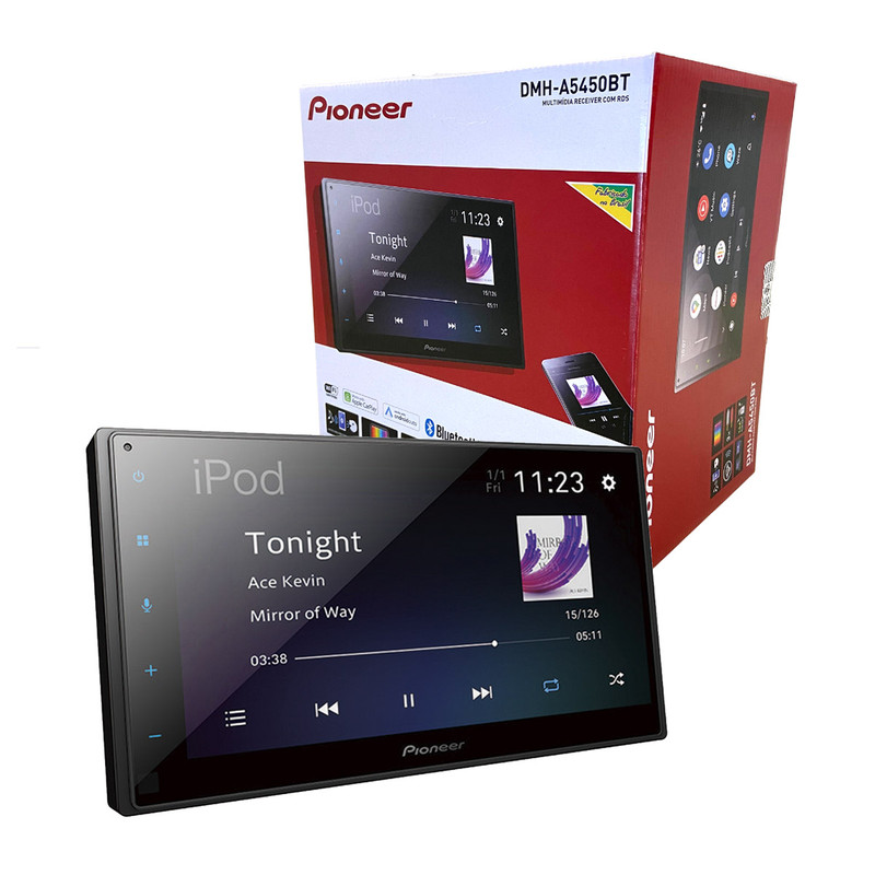 Autoestereo de pantalla 6.8" PIONEER DMH A5450BT CarPlay y AndroidAuto
