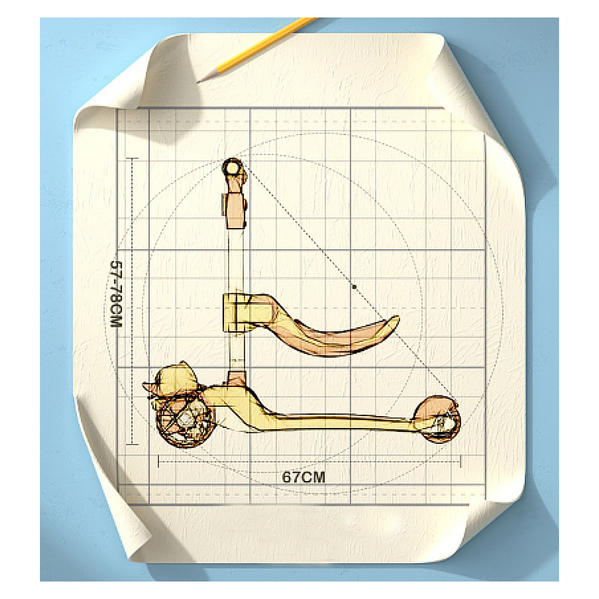 Patín Scooter Niños B.duck Amarillo Multifuncional Ajustable