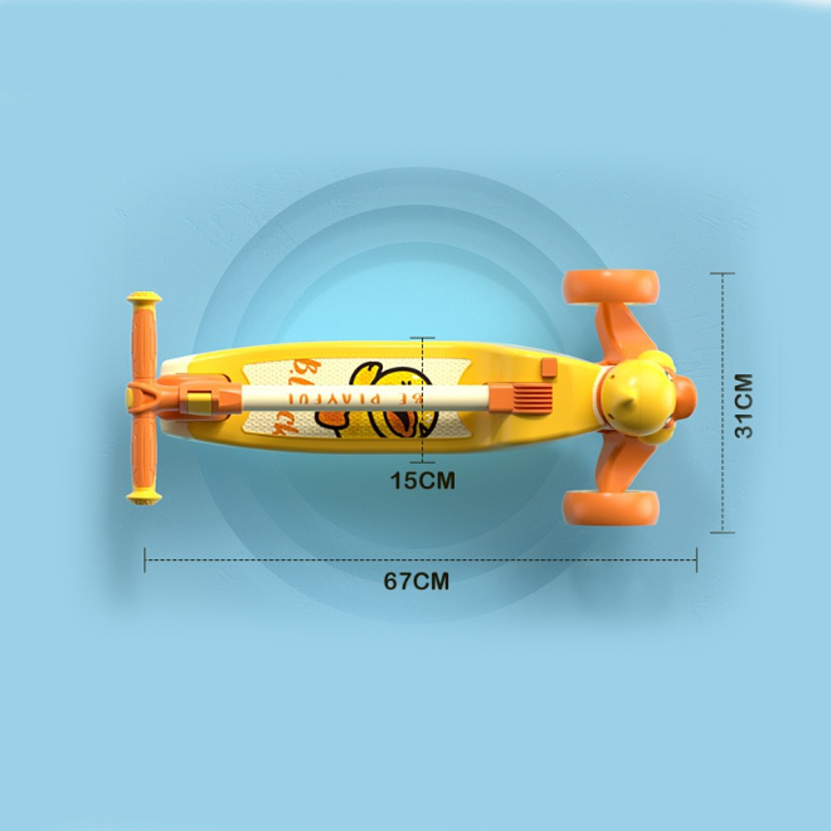Patín Scooter Niños B.duck Amarillo Multifuncional Ajustable