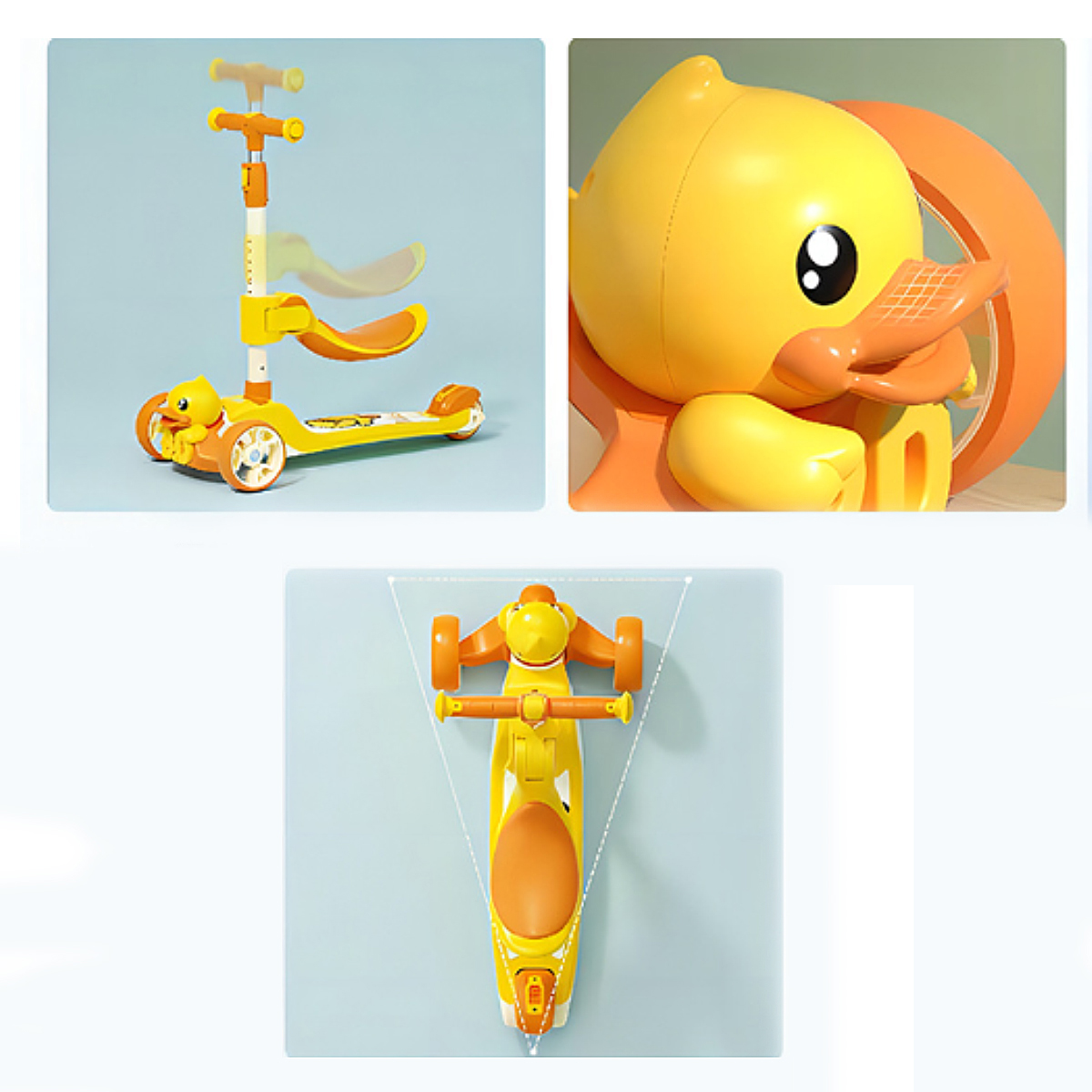 Patín Scooter Niños B.duck Amarillo Multifuncional Ajustable