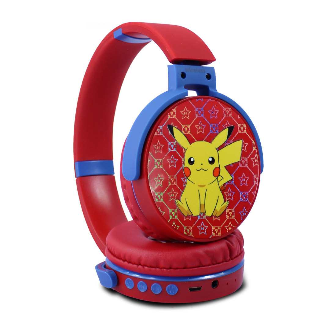 Audifonos De Diadema Bluetooth Diseño De Pikachu .