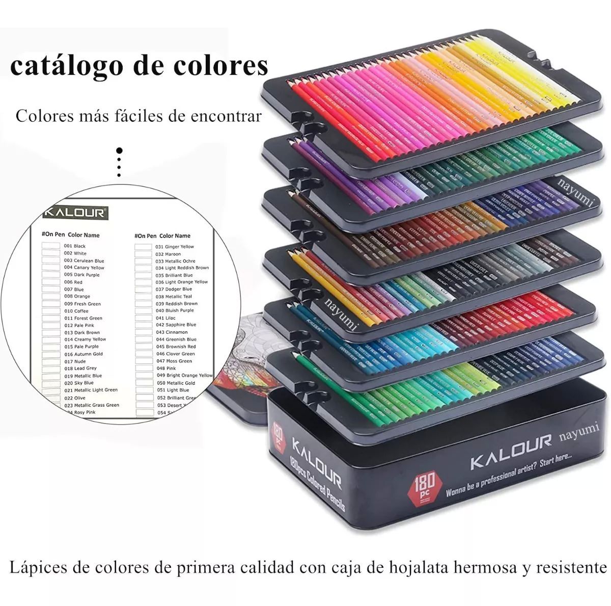 Set De Arte Profesional Colores Lápices Kit Dibujo 180 Pcs
