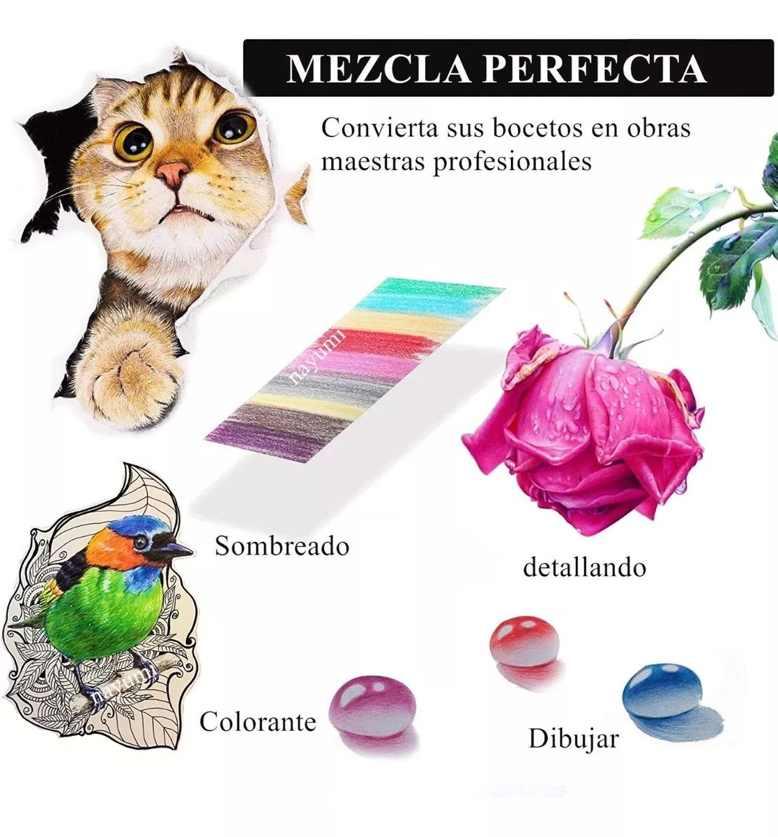 Set 180 Lápices Dibujo Colores Y Estuche Profesional Artista