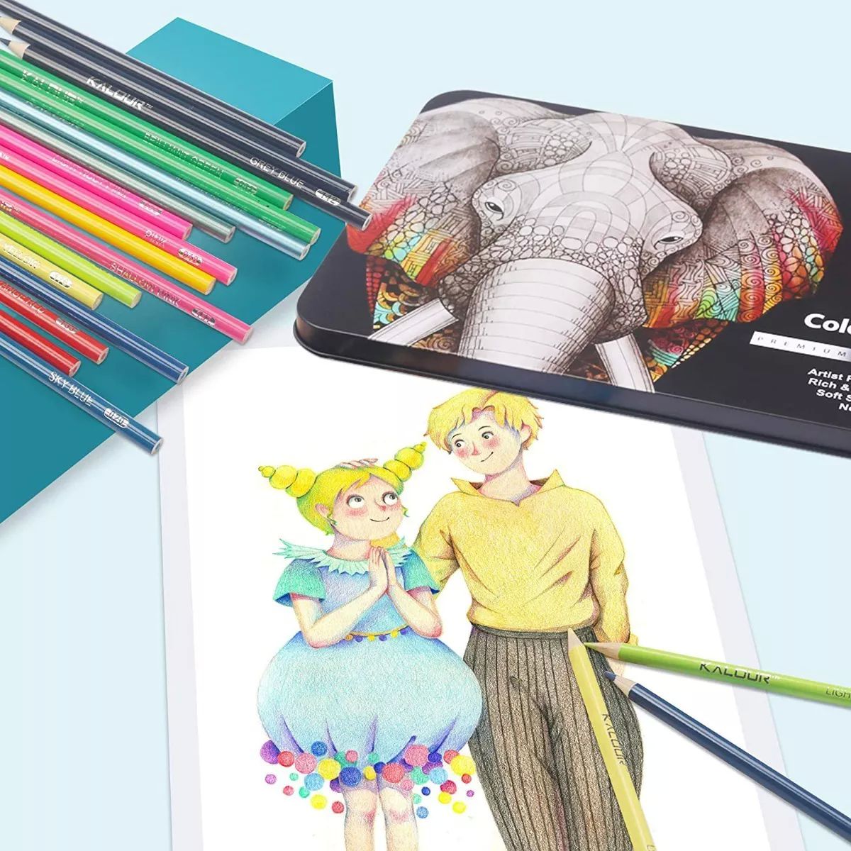 Set 180 Lápices Dibujo Colores Y Estuche Profesional Artista